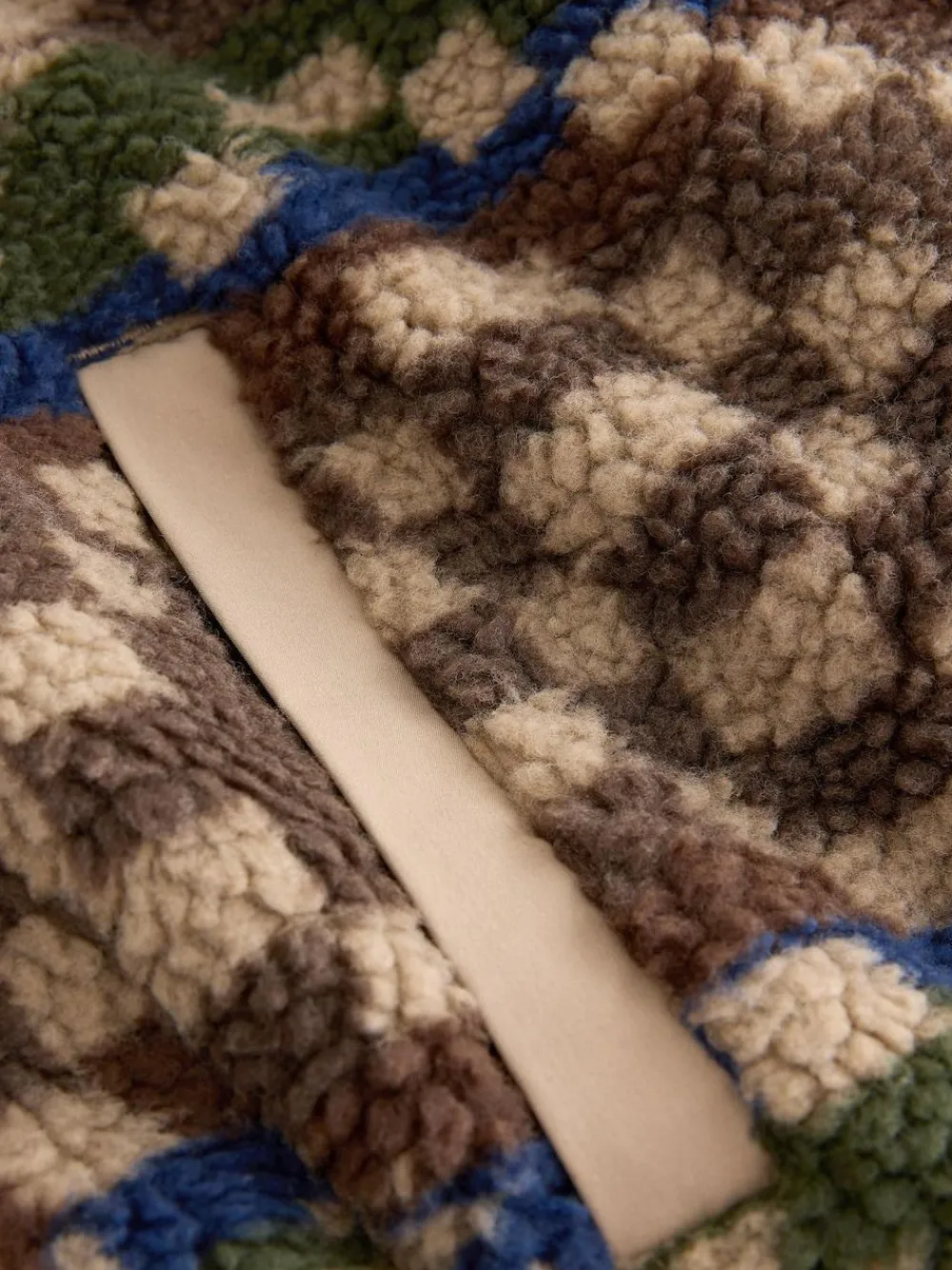 Next Zip Through Printed Fleece Brown/Tan Geometric
