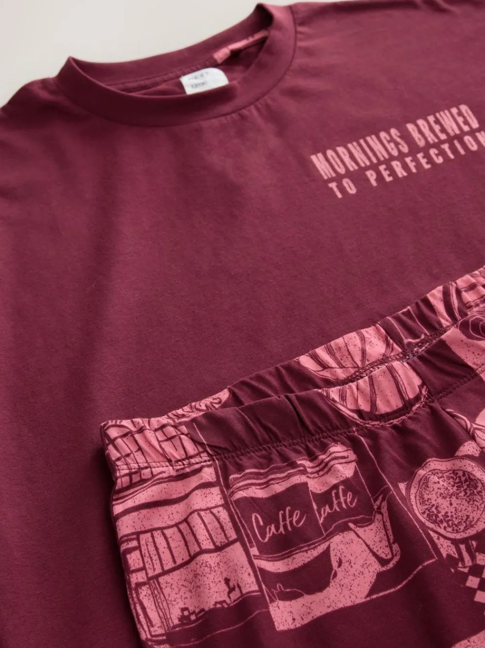 Next Burgundy Red Cotton Short Sleeve Pyjamas^Women Pyjamas|All Night & Lounge