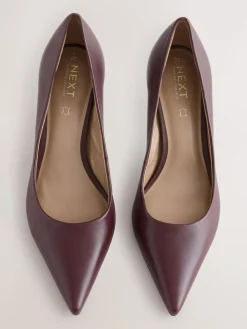Next Extra Wide Fit Leather Mid Court Shoes^Women Heels