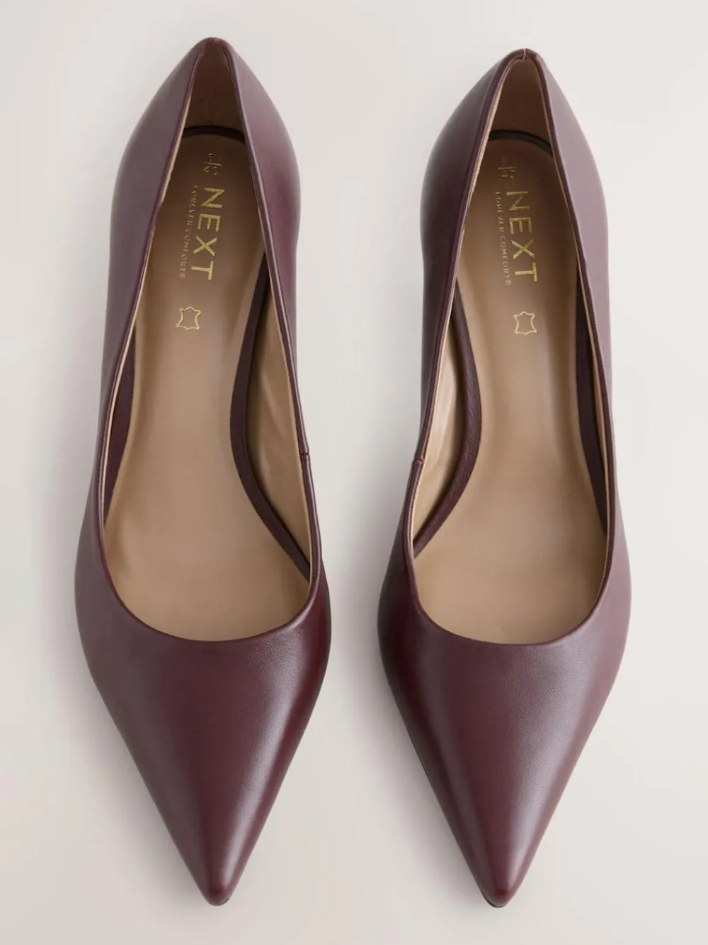 Next Extra Wide Fit Leather Mid Court Shoes^Women Heels