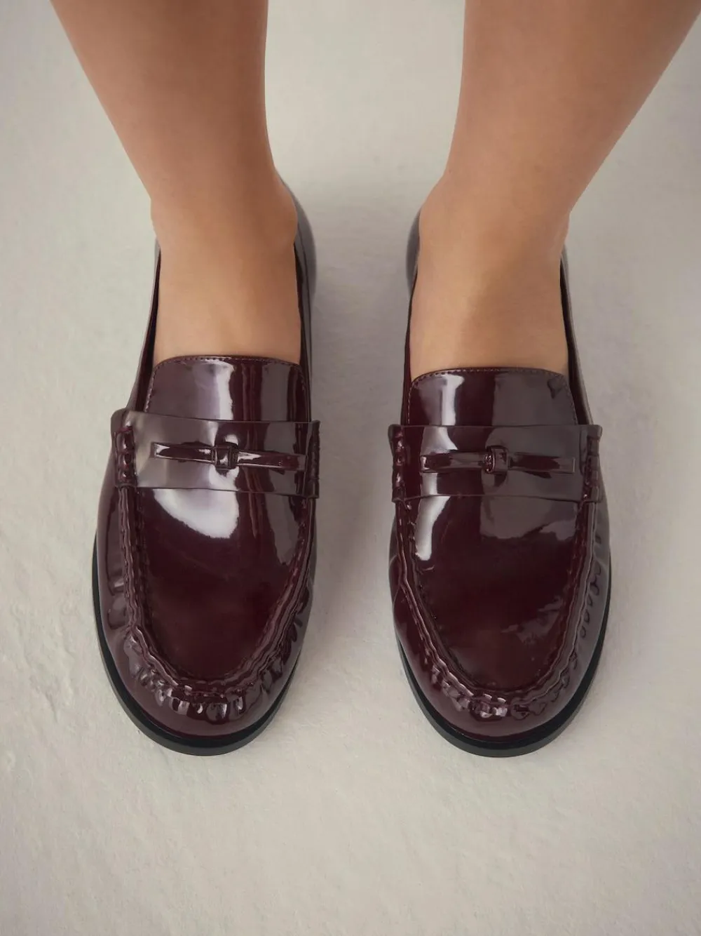 Next Forever Comfort® Bow Detail Ruched Toe Loafers^Women Flats