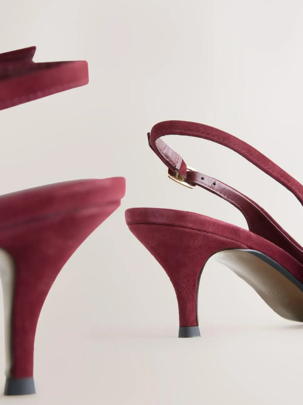 Next Leather Cutout Hardware Detail Slingback Heels^Women Wide Fit & Extra Wide Fit|Heels