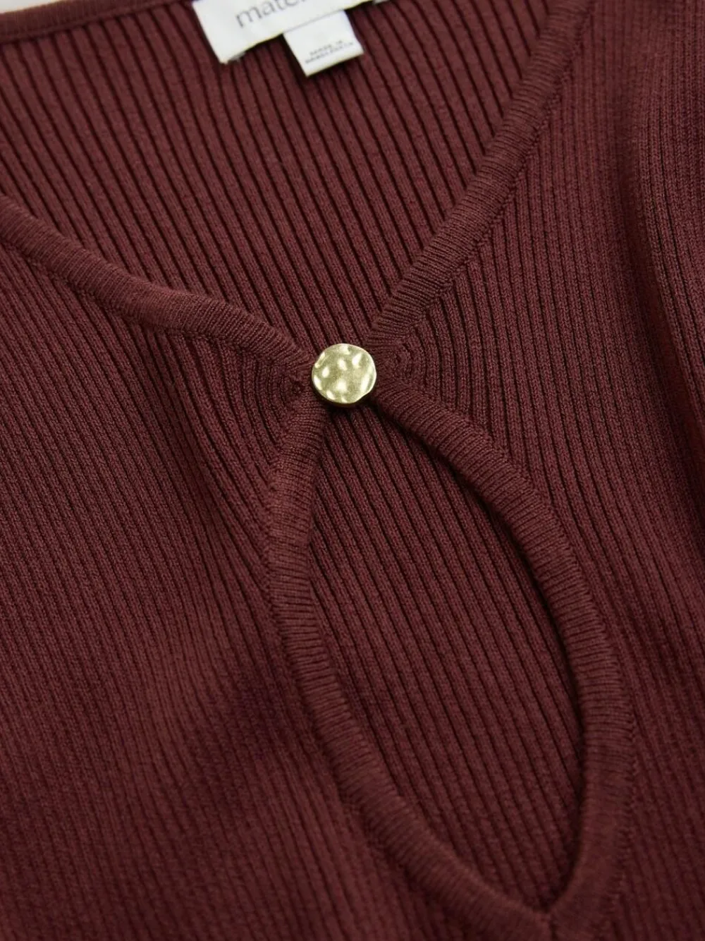 Online Next Maternity Knitted Keyhole Dress Burgundy Red
