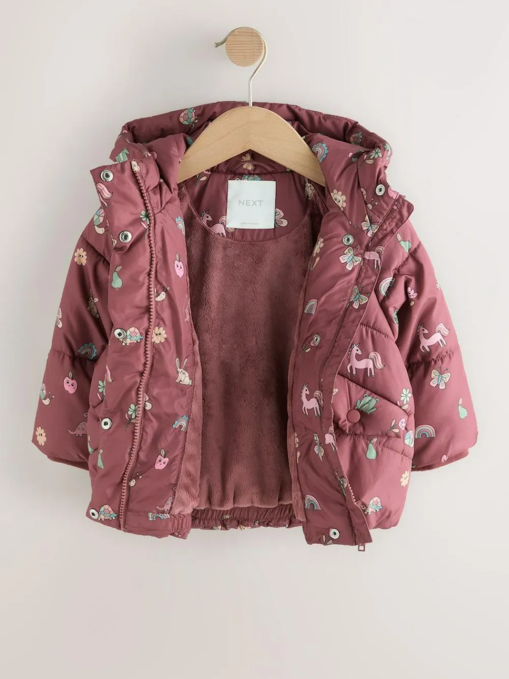 Hot Next Shower Resistant Faux Fur Lined Padded Coat (3mths-7yrs) Burgundy Red