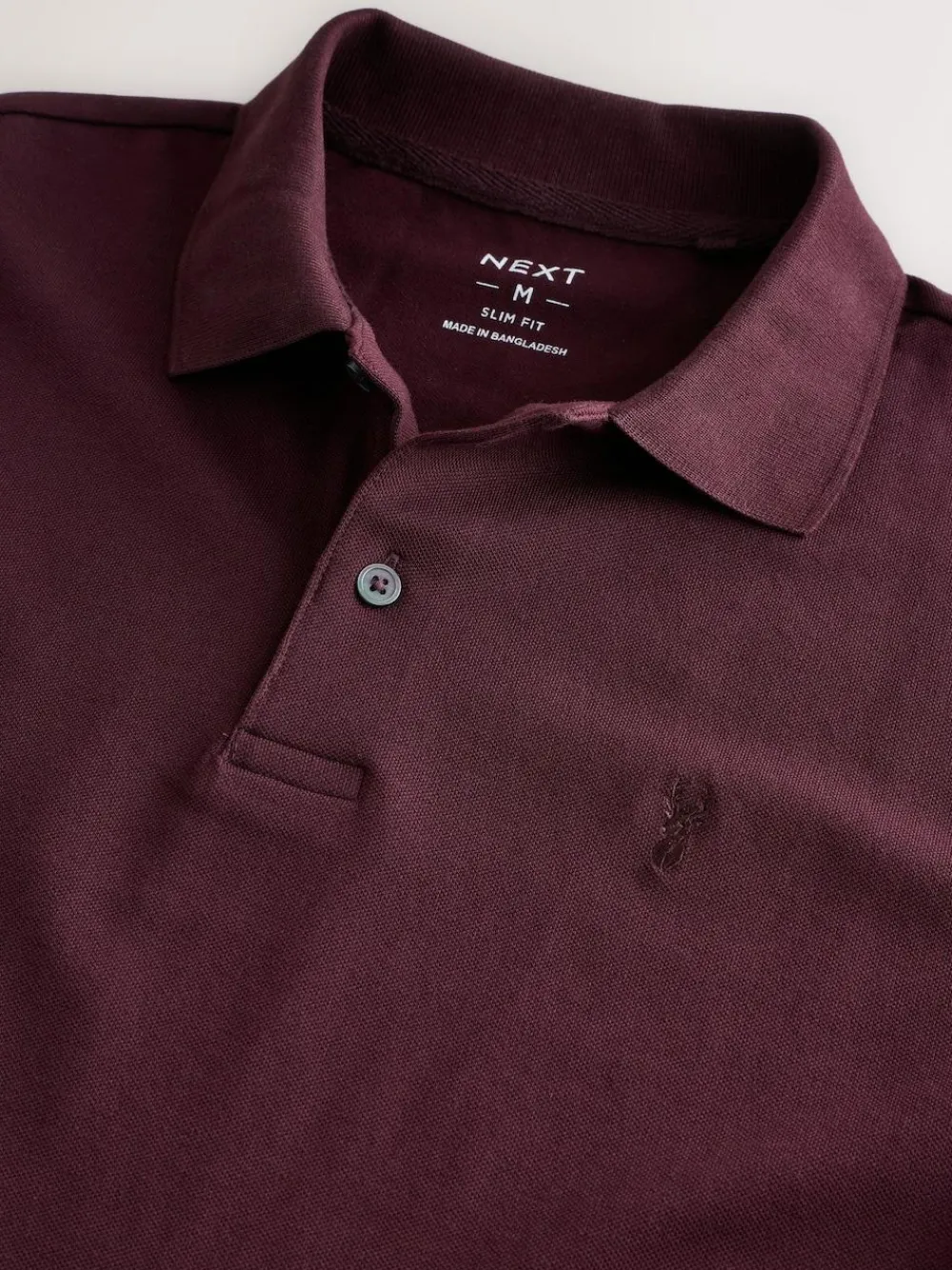Best Next Burgundy Red Slim Fit Short Sleeve Pique Polo Shirt