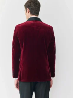 Next Slim Fit Signature Pontoglio Italian Velvet Blazer With Shawl Lapel^ Blazers & Formal Jackets
