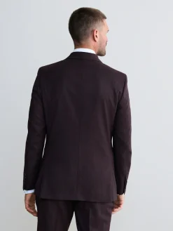 Discount Next Slim Fit Signature Zignone Italian Wool Cashmere Blend Flannel Suit Jacket Burgundy Red