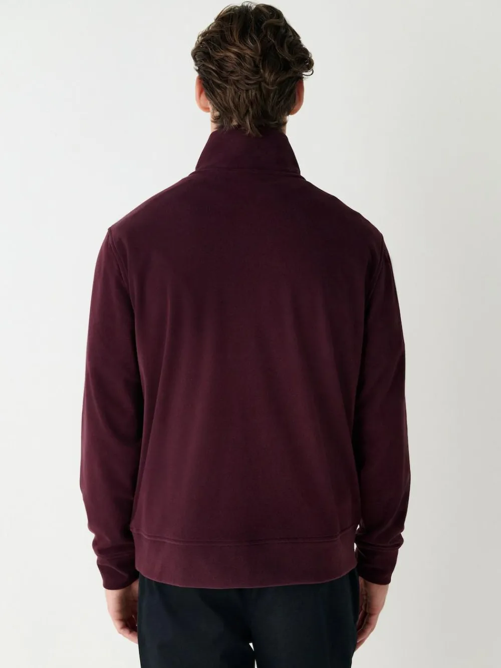 Outlet Next Soft Touch Quarter Zip Neck Fleece Burgundy Red