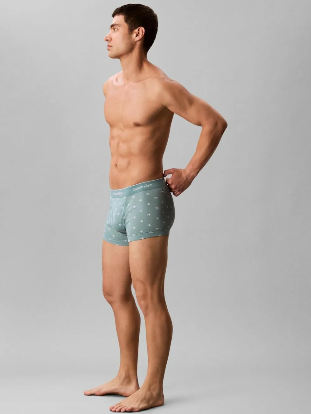 Online Calvin Klein Cotton Jersey Boxer Trunks 3 Pack Navy/Blue All Over Print/Grey