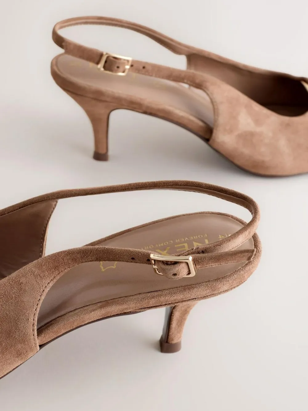 Next Leather Cutout Hardware Detail Slingback Heels^Women Heels