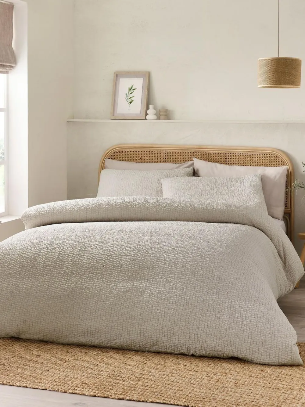 Catherine Lansfield Crinkle Seersucker Duvet Cover Set^ Branded Bedlinen