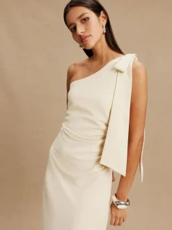 Clearance Next Champagne Bow One Shoulder Maxi Bridesmaid Dress