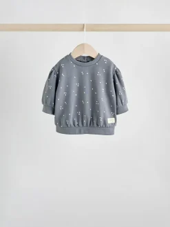 Next Charcoal Grey & Cream Baby Sweatshirt & Joggers 6 Piece Set (0mths-2yrs)^ Baby Girls|Baby Girls