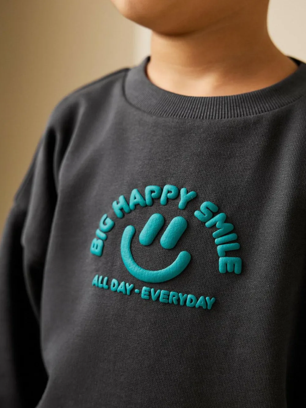 Sale Next Charcoal Grey All-Over Print Crew Neck Sweatshirt (3mths-7yrs)