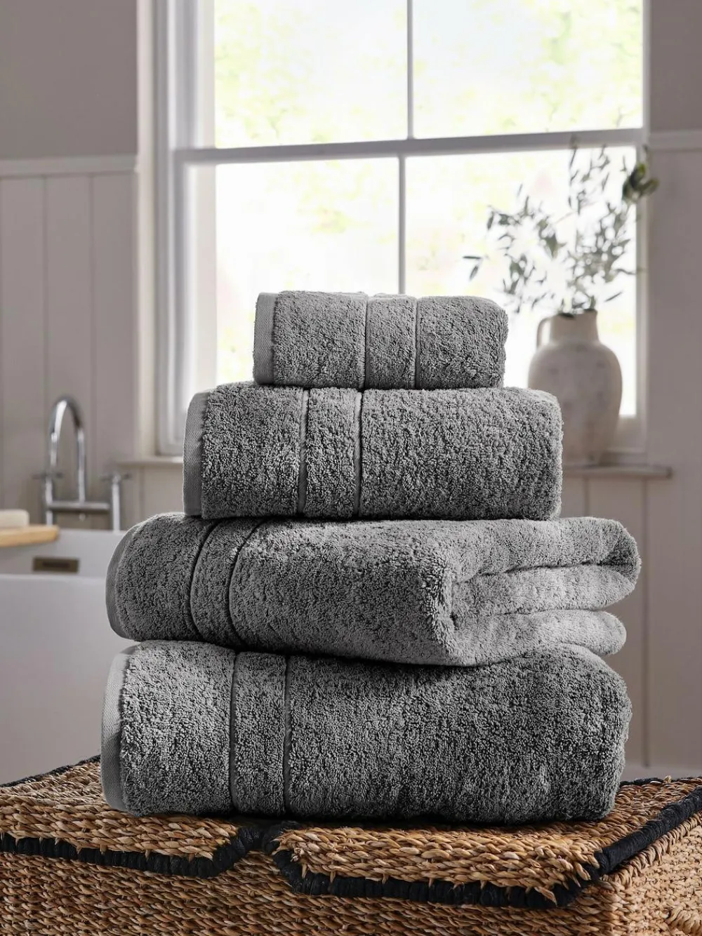 Next Charcoal Grey Egyptian Cotton Luxe Heavy Weight Towel^ Towels & Bathmats