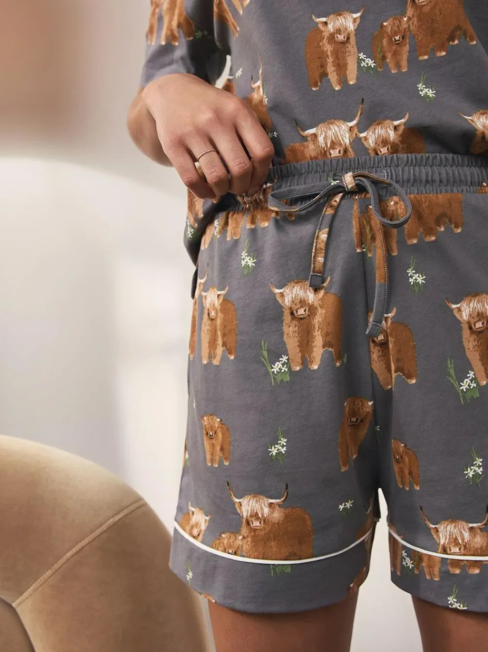 Next 100% Cotton Short Set Pyjamas^Women Pyjamas|All Night & Lounge