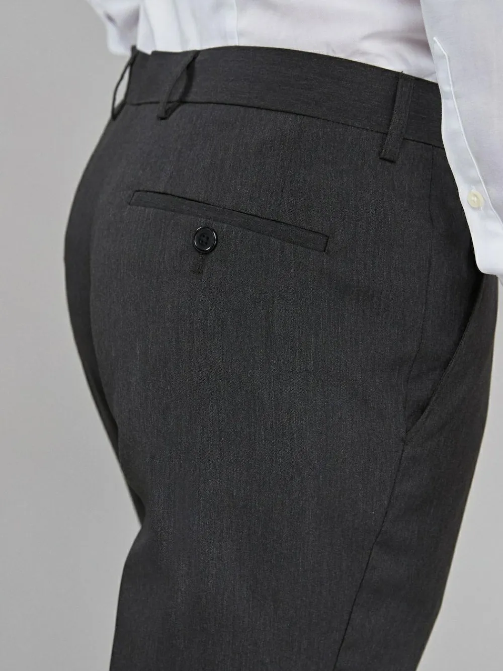 Next Charcoal Grey Regular Fit Stretch Smart Trousers^ Pants & Chinos|Occasionwear