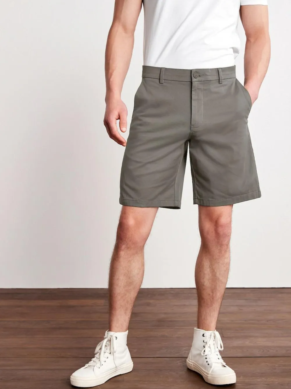 Outlet Next Relaxed Fit Stretch Chinos Shorts Charcoal Grey