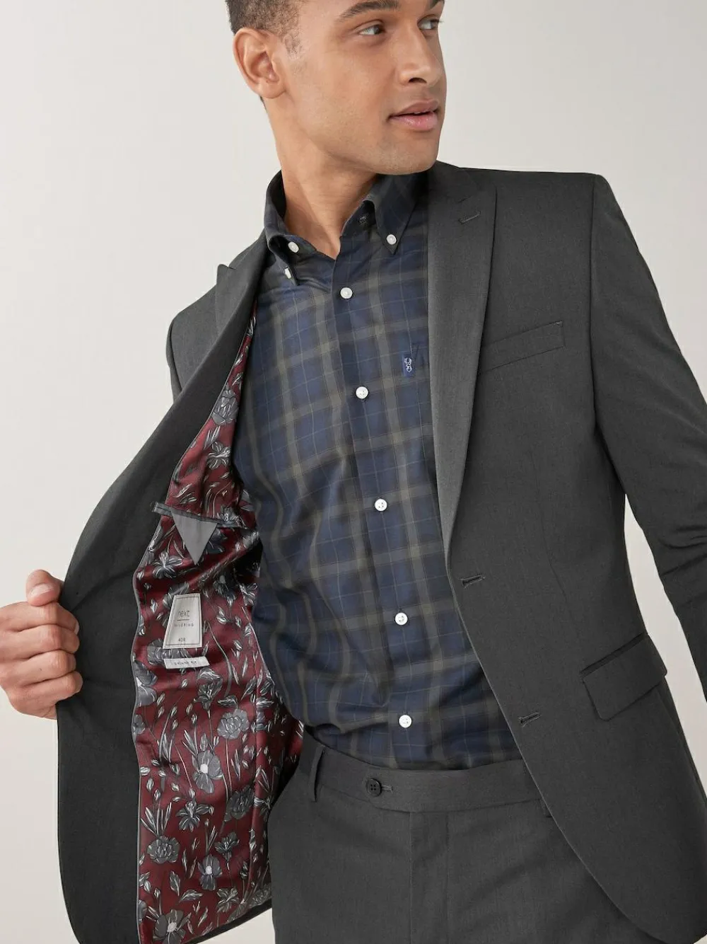 Next Skinny Fit Two Button Suit Jacket^ Grey Suits|Suits & Tuxedos