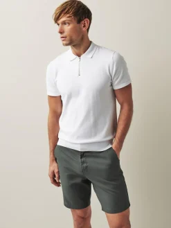 Next Charcoal Grey Straight Fit Stretch Chinos Shorts^ Shorts