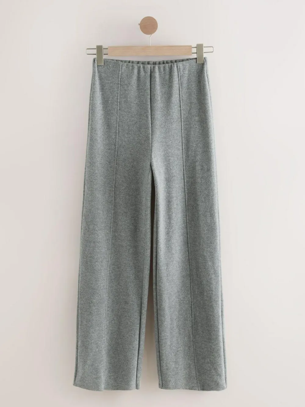 Discount Next Charcoal Grey Supersoft Cosy Rib Wide Leg Knitted Trousers