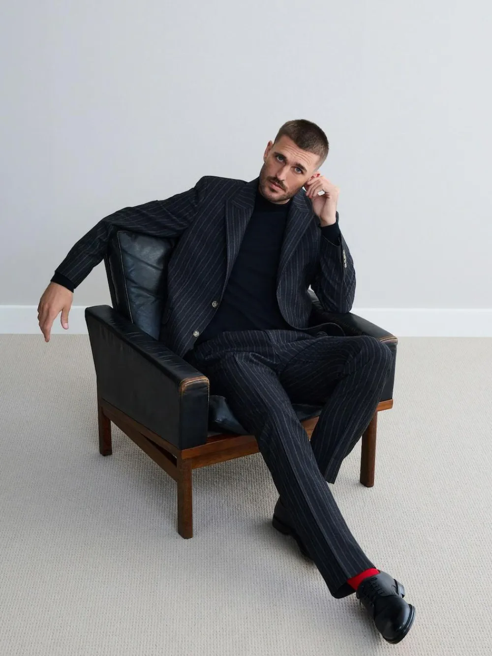 Discount Next Charcoal Grey Tailored Fit Tailored Fit Signature Empire Mills 100% British Wool Stripe Suit Jacket
