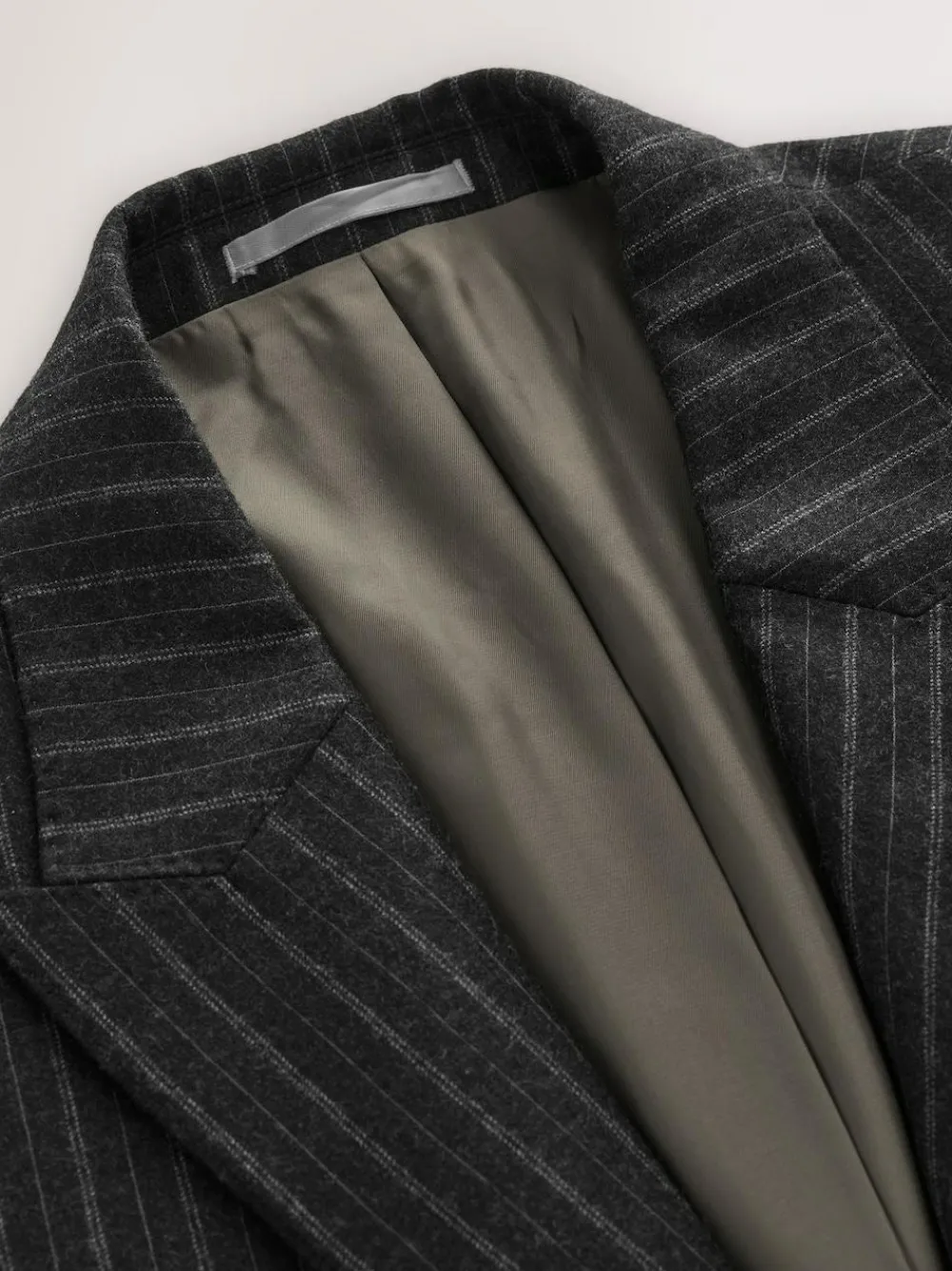 Discount Next Charcoal Grey Tailored Fit Tailored Fit Signature Empire Mills 100% British Wool Stripe Suit Jacket