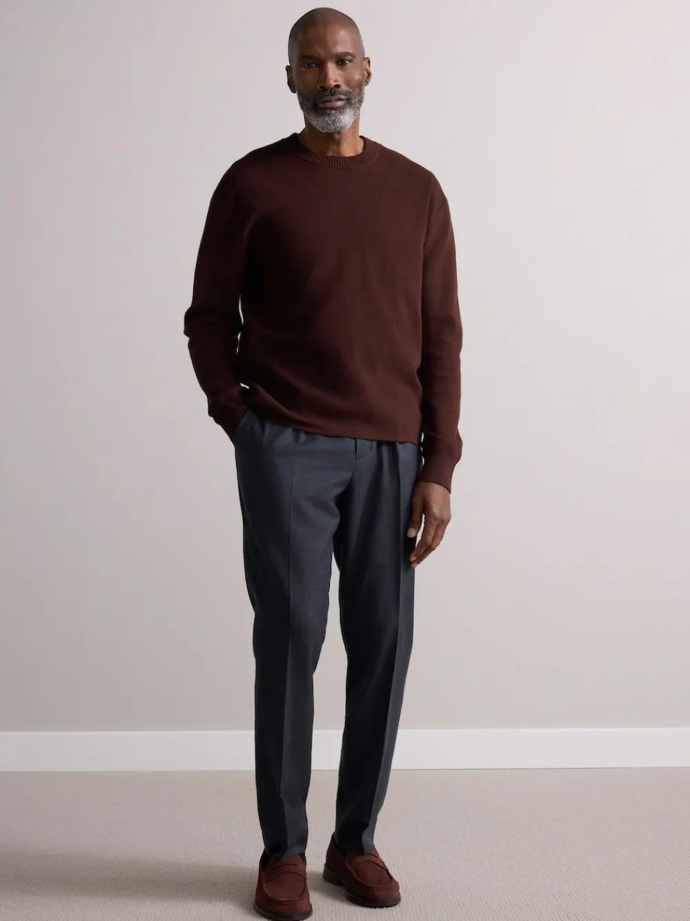 Hot Next Wool Rich Smart Textured Trousers With Side Adjusters Charcoal Grey