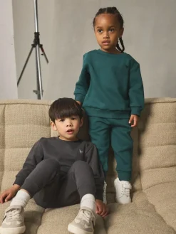 Clearance Next Sweatshirt and Joggers Set 2 Pack (3mths-7yrs) Charcoal Grey/Green