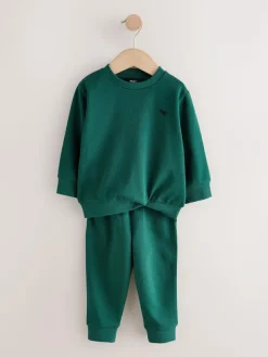Clearance Next Sweatshirt and Joggers Set 2 Pack (3mths-7yrs) Charcoal Grey/Green