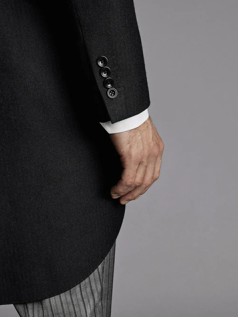 Charles Tyrwhitt Black Slim Fit Herringbone Morning Suit: Tailcoat^ Black Suits