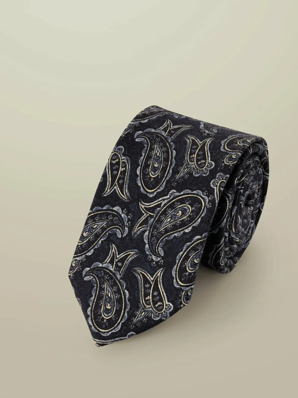 Charles Tyrwhitt Blue Paisley Wool Tie^ Ties & Pocket Squares