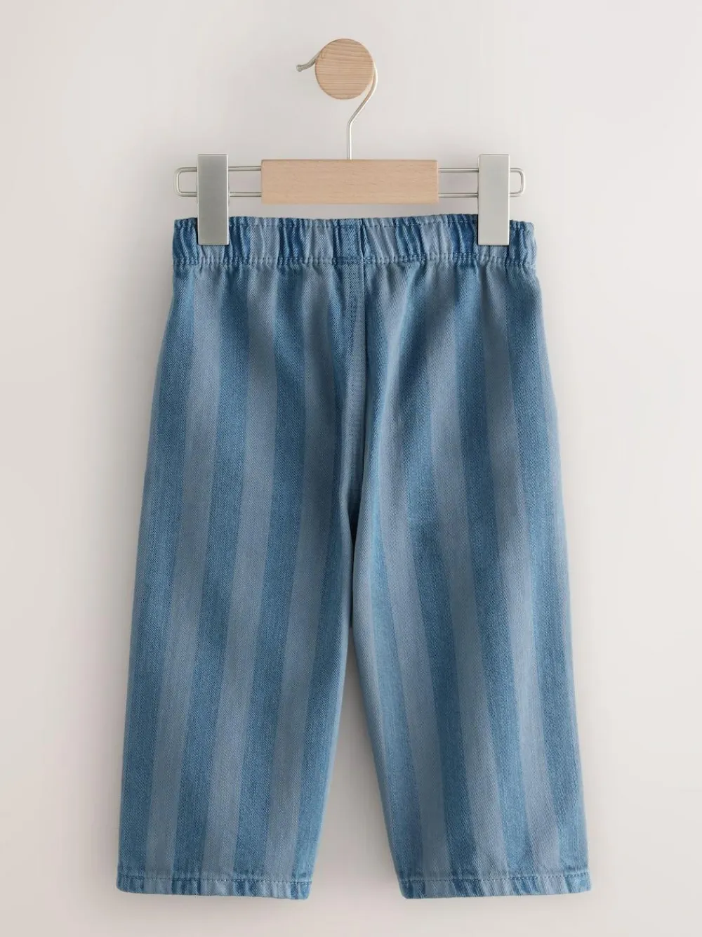 Next Checkerboard/Blue Stripe Pull On Wide Trousers 2 Pack (3mths-7yrs)^BOY Pants & Leggings|Multipacks