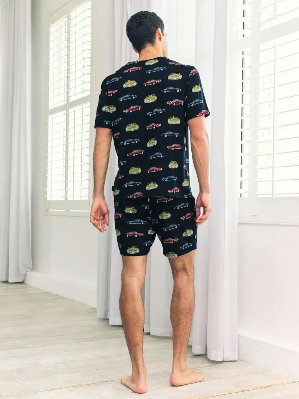 Chelsea Peers Blue Driving Leopards Print Short Pyjamas Set^ Pyjamas