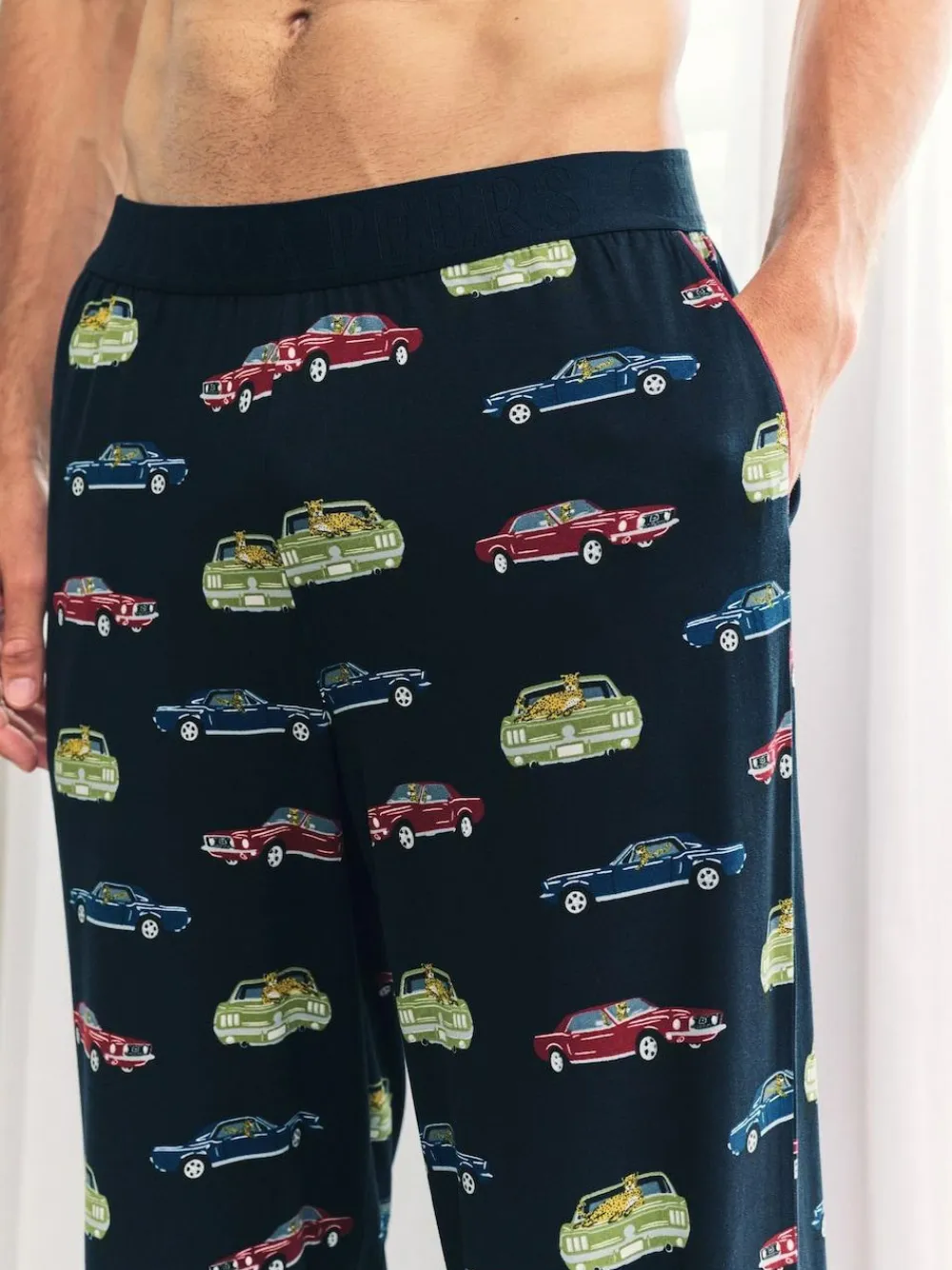 Chelsea Peers Blue Driving Leopards Print Long Pyjama Bottoms^ Pyjamas