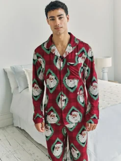 Best Chelsea Peers Red Christmas Jolly Santa Print Long Pyjamas Set