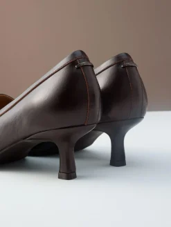 Next Premium Leather With Motionflex Point Toe Tassel Heels Loafers^Women Wide Fit & Extra Wide Fit|Heels