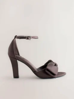 Next Forever Comfort® Satin Bow Block Heeled Sandals^Women Heels|Wide Fit & Extra Wide Fit