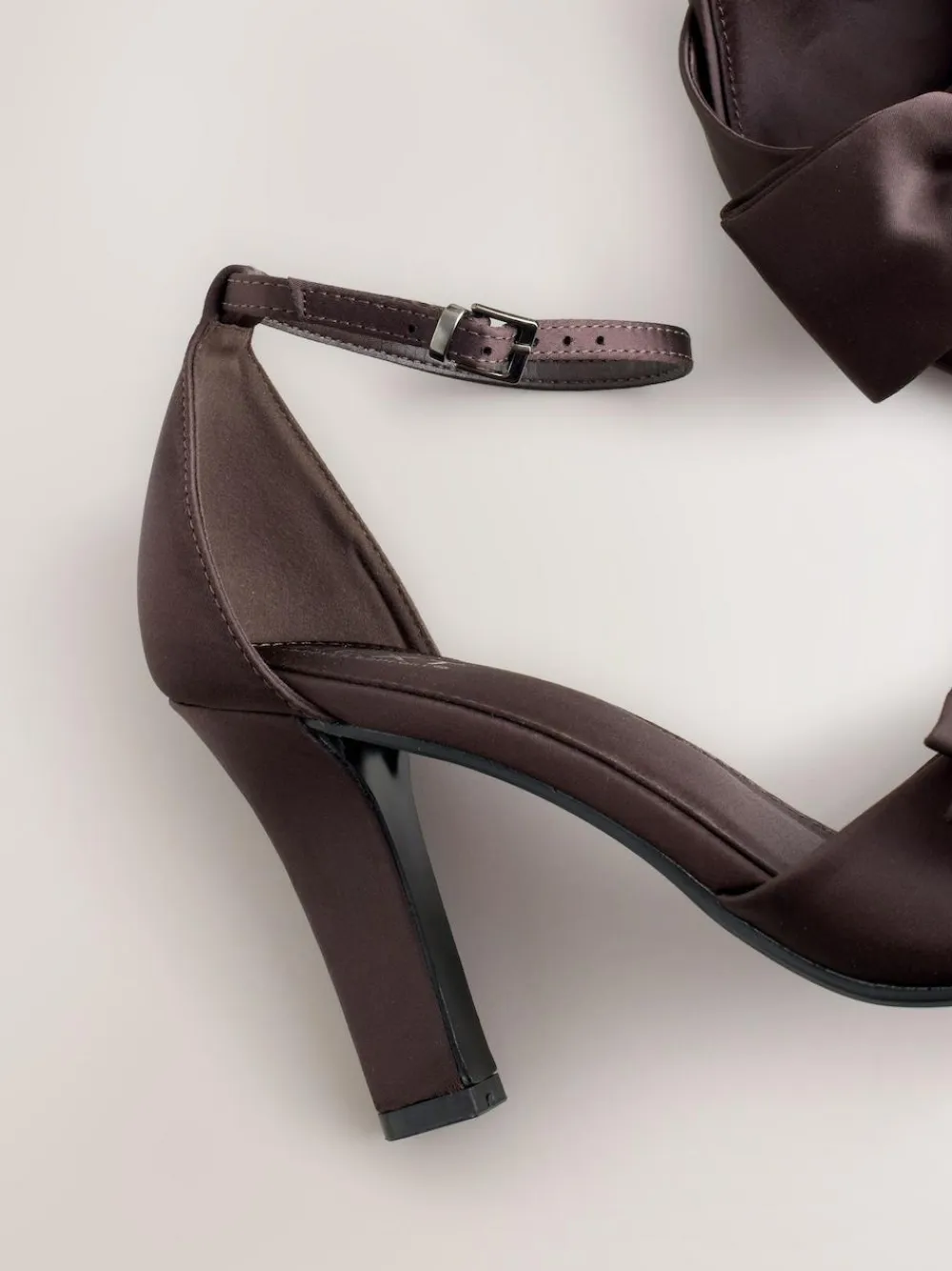 Next Forever Comfort® Satin Bow Block Heeled Sandals^Women Heels|Wide Fit & Extra Wide Fit