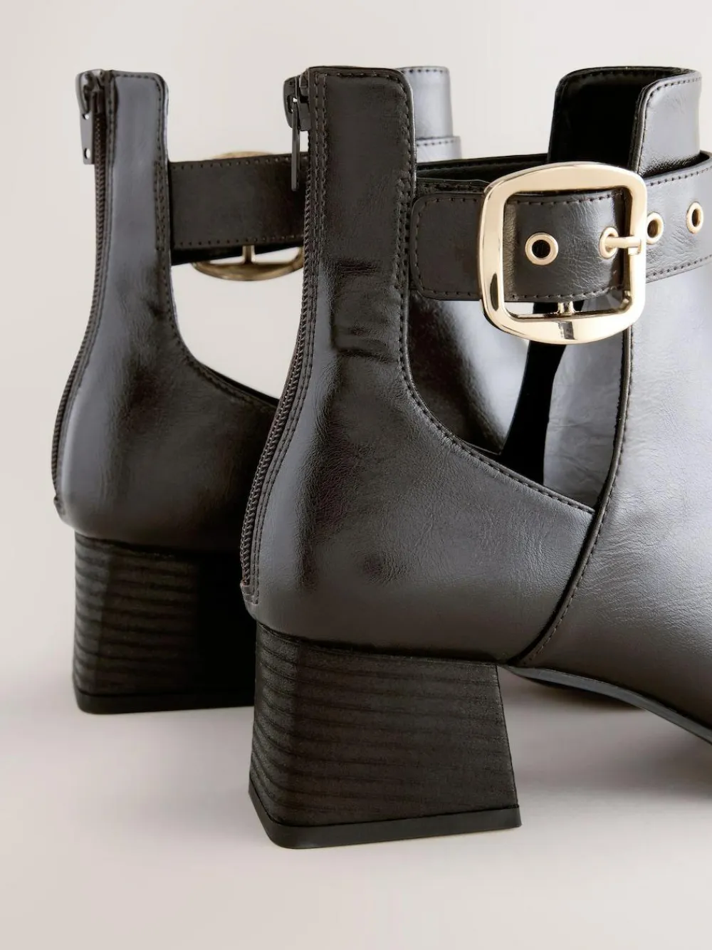 Sale Next Forever Comfort® Cut Out Buckle Detail Ankle Boots Chocolate Brown