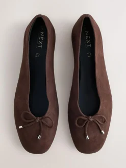 Discount Next Forever Comfort® Suede High Cut Ballet Flats Chocolate Brown