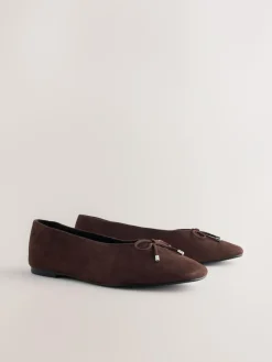 Discount Next Forever Comfort® Suede High Cut Ballet Flats Chocolate Brown