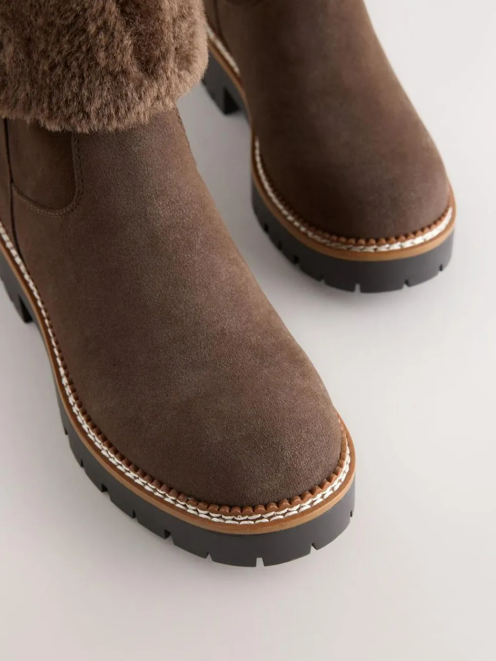 Next Forever Comfort® Faux Fur Cuff Ankle Boots^Women Wide Fit & Extra Wide Fit