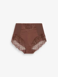 Next High Waist Brief Firm Tummy Control Shaping Briefs Chocolate Brown
