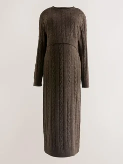 Next Maternity Knitted Nursing Dress^Women Midi Dresses