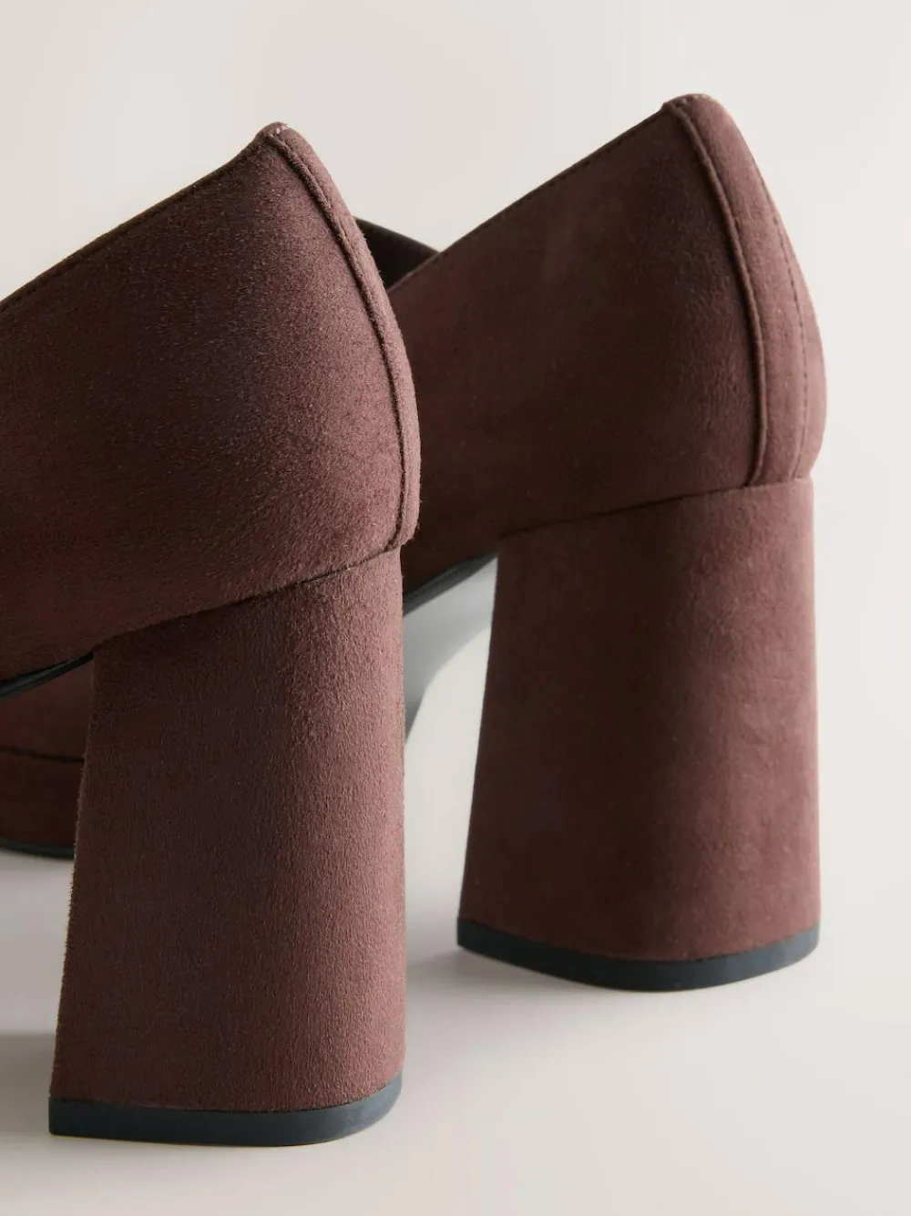 Hot Next Forever Comfort® Brogue Mary Jane Platform Block Heels Chocolate Brown Microfibre