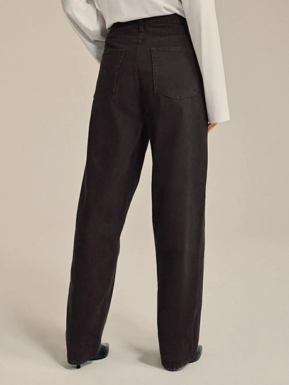 Discount Next Mid Rise Wide Leg Baggy Jeans Chocolate Brown
