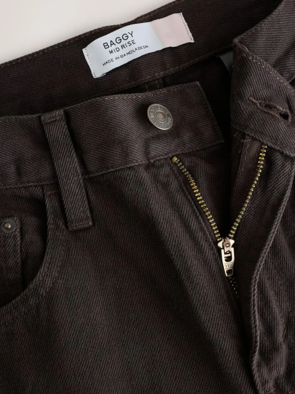 Discount Next Mid Rise Wide Leg Baggy Jeans Chocolate Brown