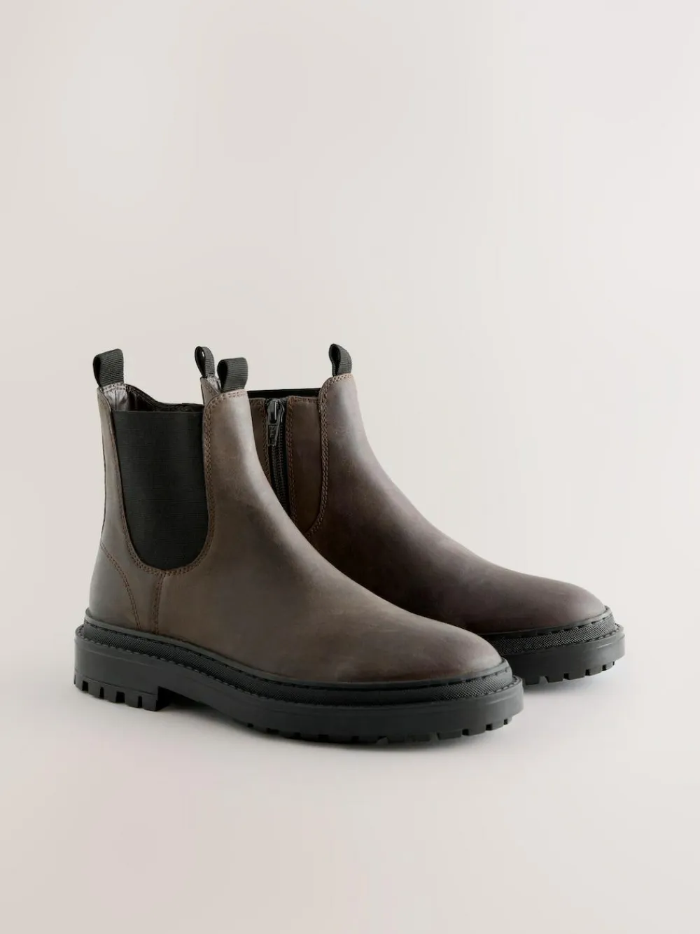 Discount Next Forever Comfort® Round Toe Chelsea Boots Chocolate Brown Oiled Leather