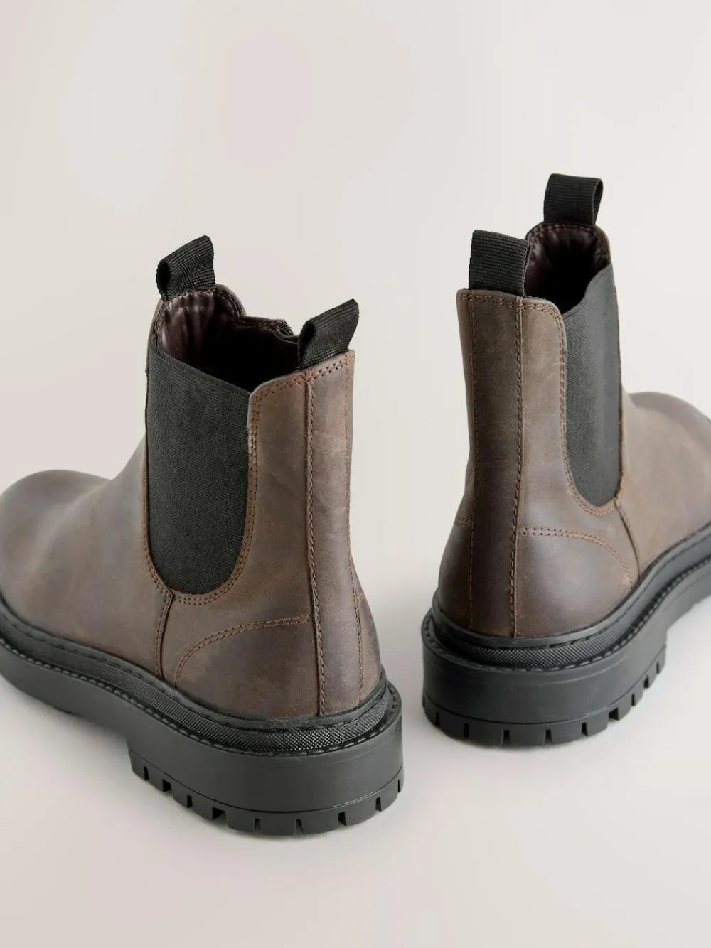 Discount Next Forever Comfort® Round Toe Chelsea Boots Chocolate Brown Oiled Leather